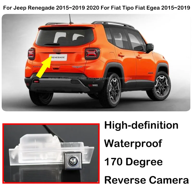 Câmera de visão traseira do carro para jeep renegade 2015 ~ 2019 2020 hd ccd visão noturna câmera reversa para fiat tipo fiat egea 2015 ~ 2019