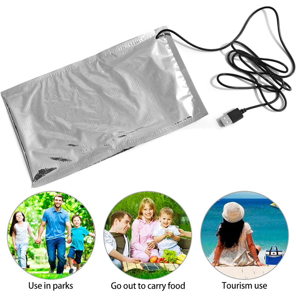 USB Thermostat Pad Portable Milk Bottle Thermal Heater Pad Lightweight Lunch Box Warmer Pad Multifunction for Camping Hiking