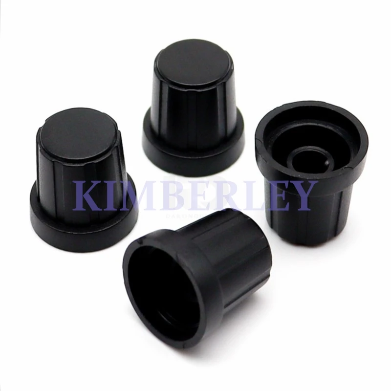 10 Piece D Handle Black Plastic Knob Cap Potentiometer Knob Cap Power Amplifier Sound Knob Cap half-shaft 6MM Switch Cap