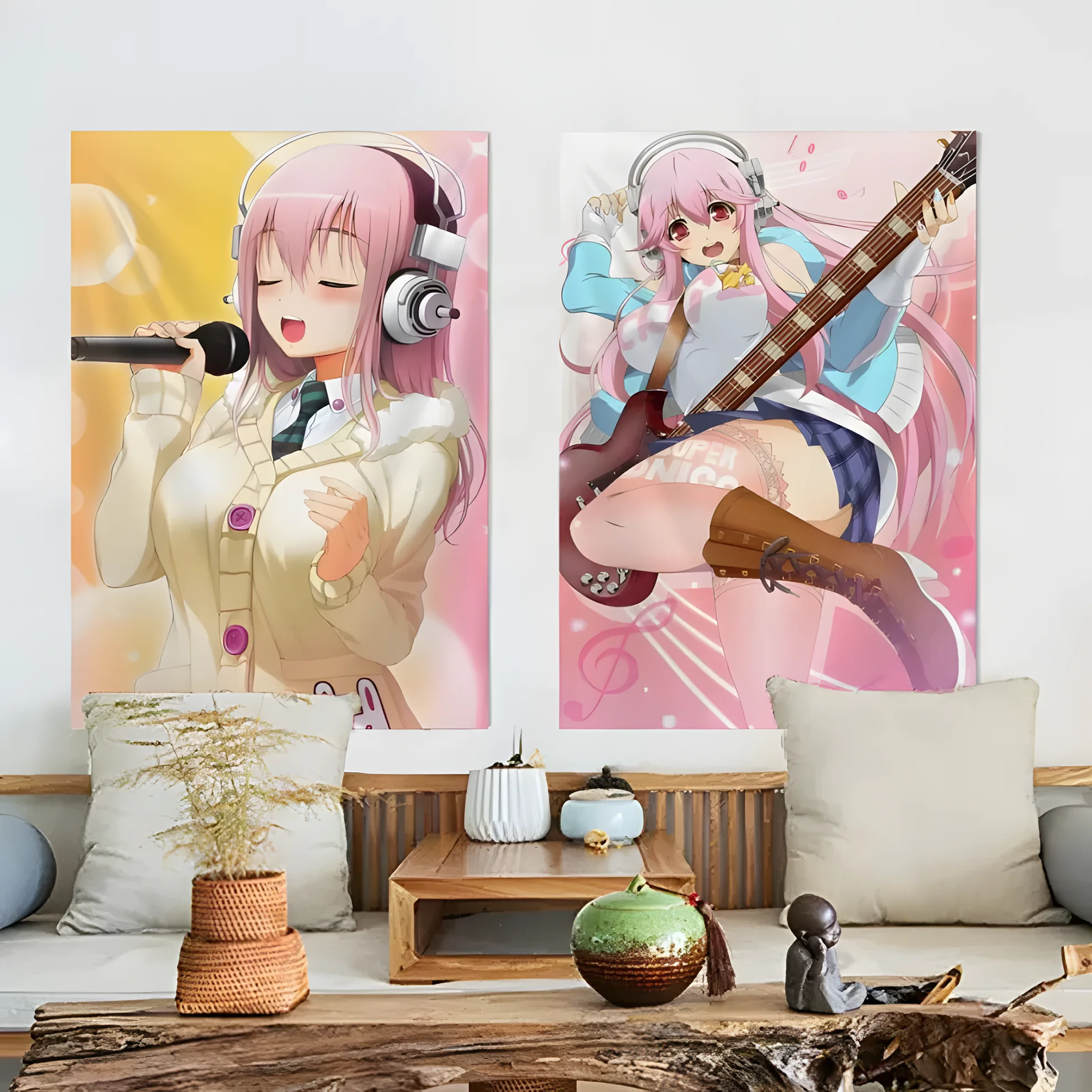 Niedliche Anime Super S-Sonico Wandteppiche – Wandbehang für Schlafzimmer, Wohnzimmer, Garten, Bar im Freien