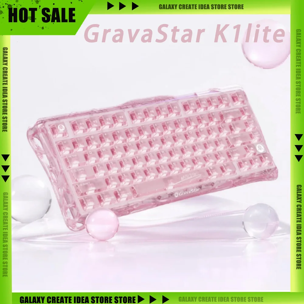 GravaStar K1lite Wireless E-sports Mechanical Keyboard Tri-mode Gasket Hot-swap Gaming Keyboard Long Battery Life PC Gamer Gifts