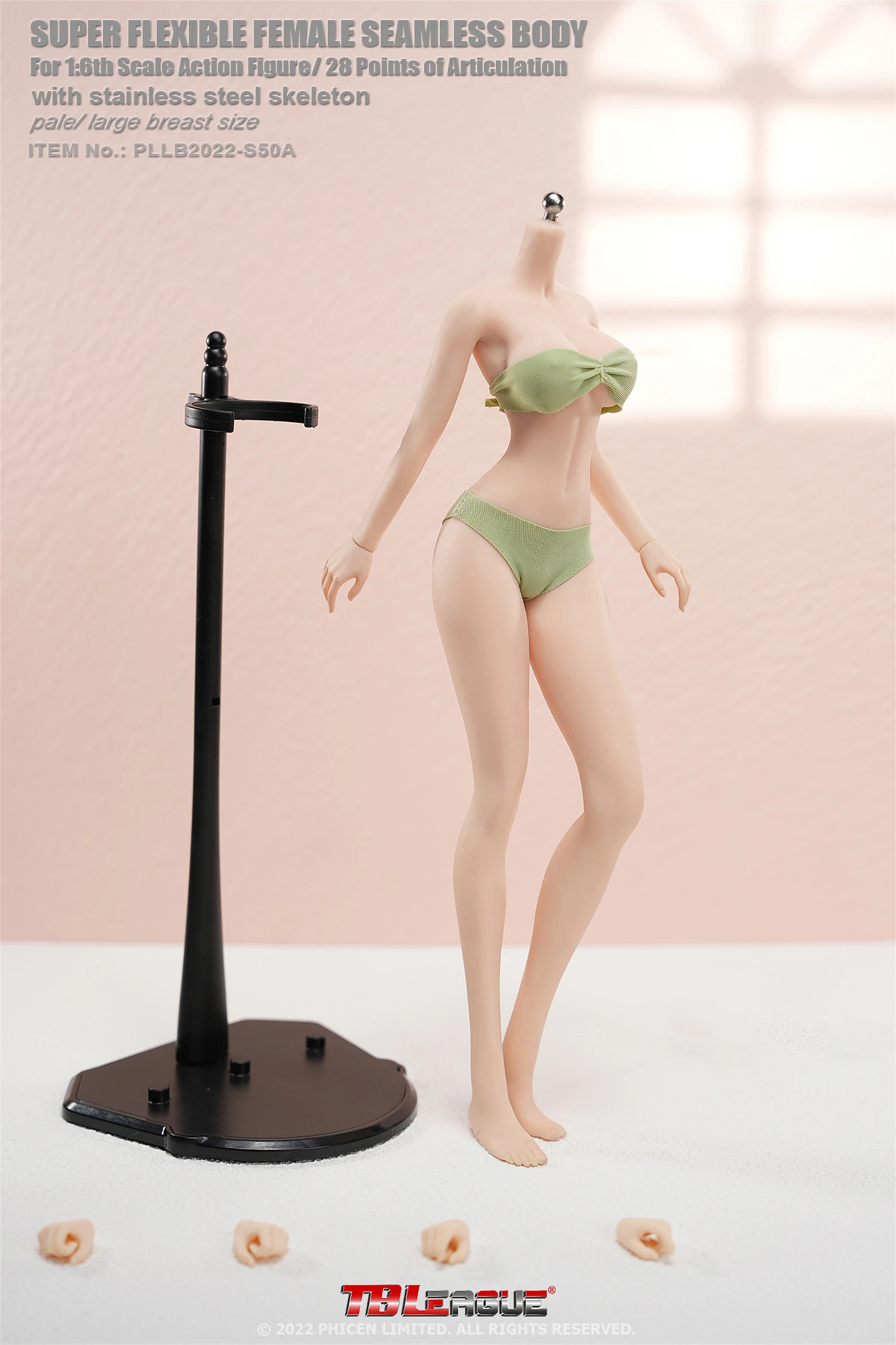 

TBLeague 1/6 PLLB2022-S50A Anime Girl Seamless Body Pale Skin Female Action Figure Large Breast Non-detachable foot