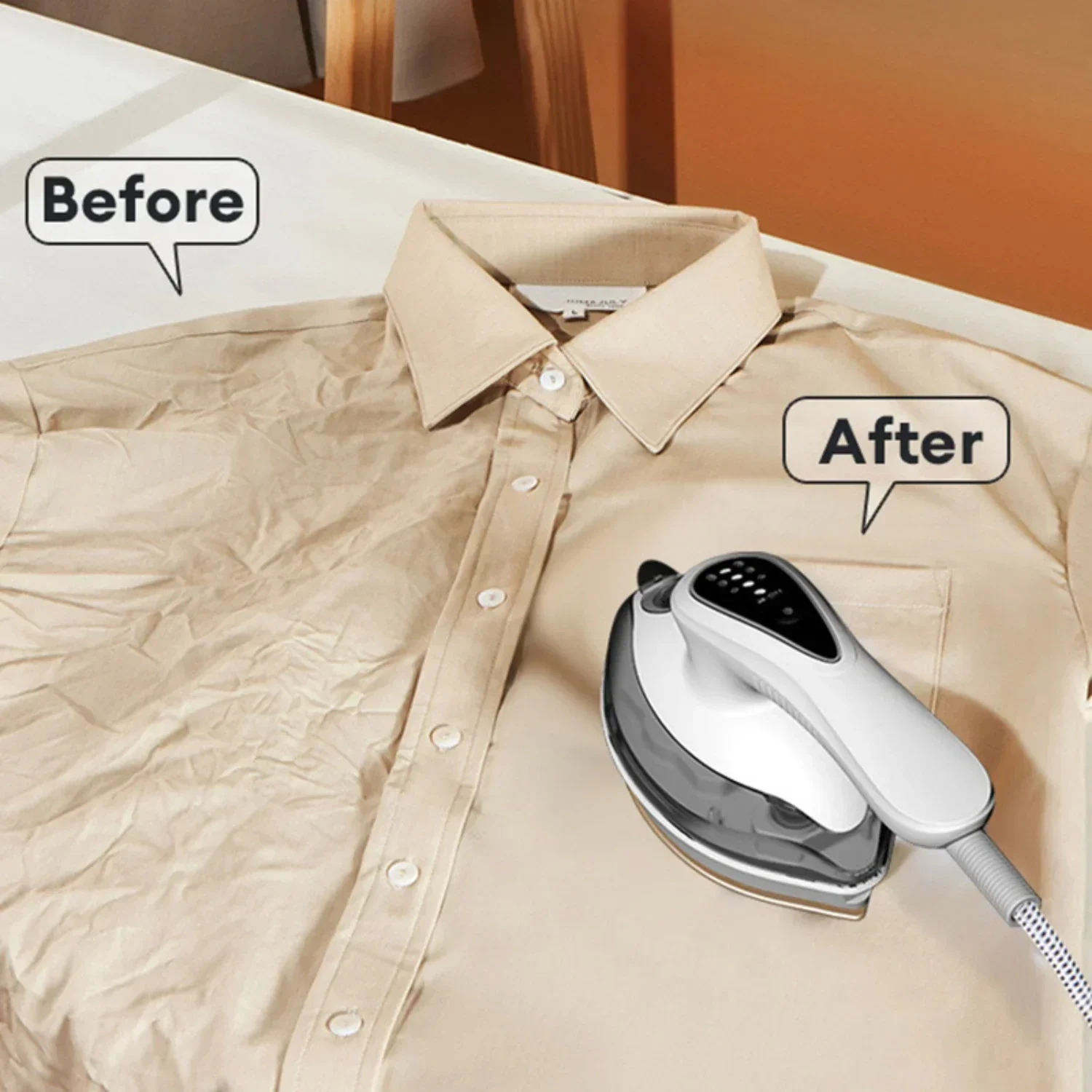 مكواة بخار محمولة بقدرة 1100 وات مع ثلاثة إعدادات لدرجة الحرارة، ماكينة كي الملابس للاستخدام المنزلي والسفر، متوافقة مع الاتحاد الأوروبي