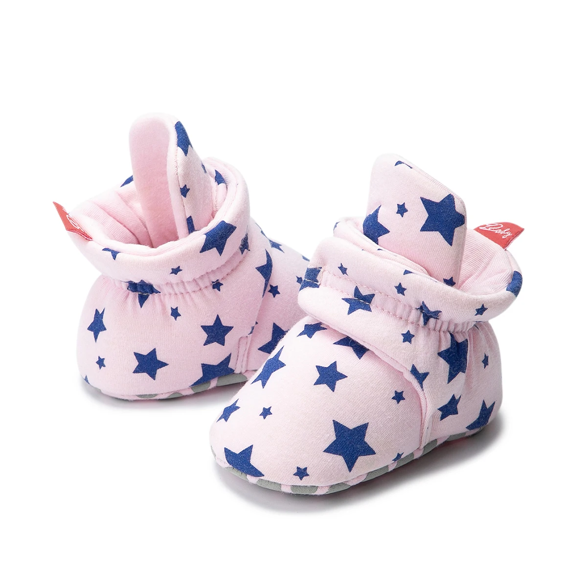 Kidsun Indoor Weihnachten Babys chuhe Junge Mädchen Krippe Socken Baumwolle Stoff niedlichen Stern gedruckt Neugeborenen ersten Wanderer Baby Stiefeletten