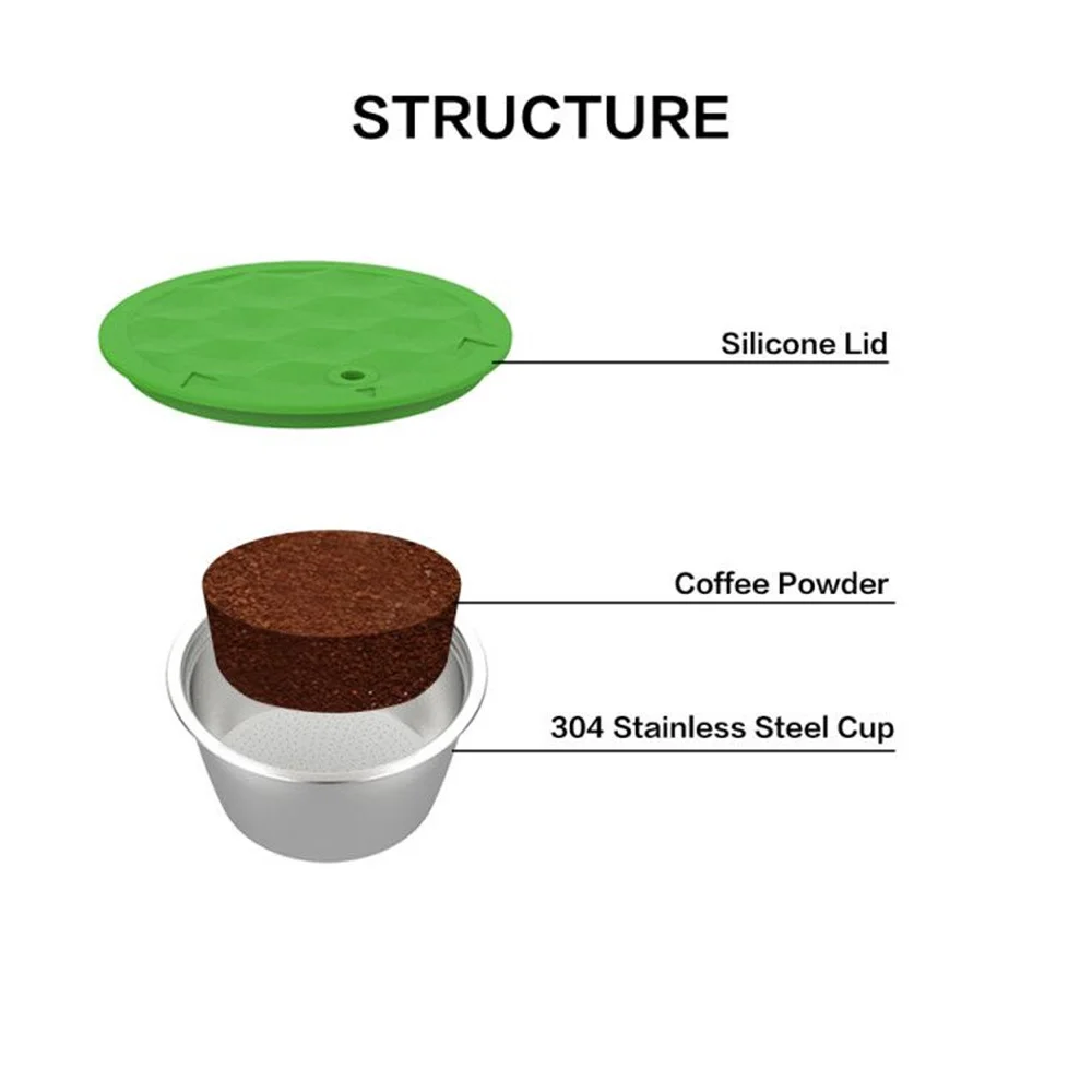 iCafilas For Dolce Gusto Crema Coffee Filters Reusable Refillable Coffee Capsule Stainless Steel Pod Nescafe Baskets Lumio Cup