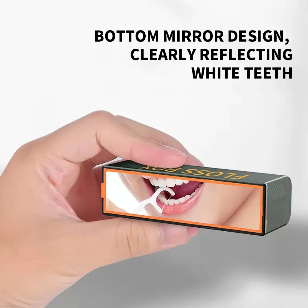 Zahnseidebox mit Spiegel – automatischer Pop-up-tragbarer Zahnseide-Stick – tragbarer hochwertiger Zahnstocherdraht für den Haushalt – Detail 3
