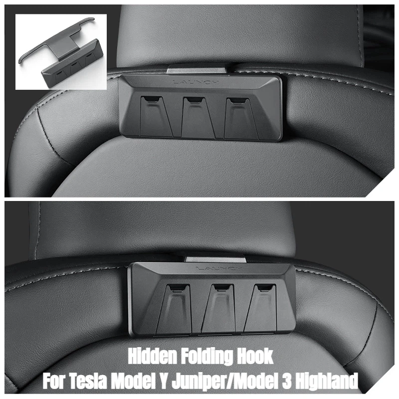 

For Tesla Model Y Juniper/Model 3 Highland 2025 Hidden Folding Hook ABS Seat Back Hook Glove Box Storage Hook Car Accessories