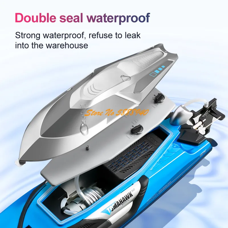70 KM/H doppio impermeabile elettrico RC barche da corsa ad alta velocità 200M 50CM sensore d\'acqua Capsize Reset telecomando giocattoli motoscafo