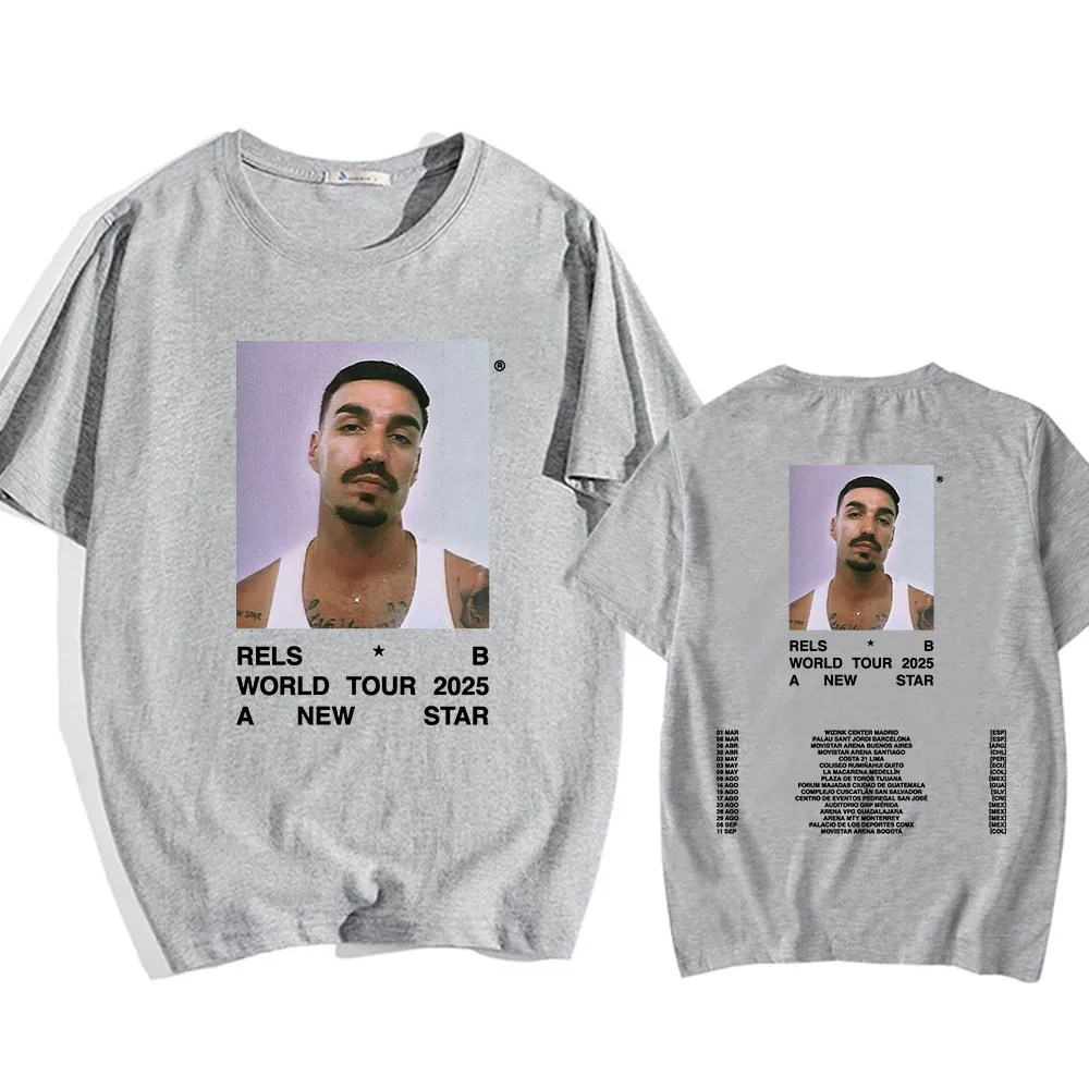A New Star World Tour 2025 Rels B Tshirt Hip Hop Unisex Streetwear Short Sleeve Round Neck Mens Tee-shirt Print Clothing Casual image 3