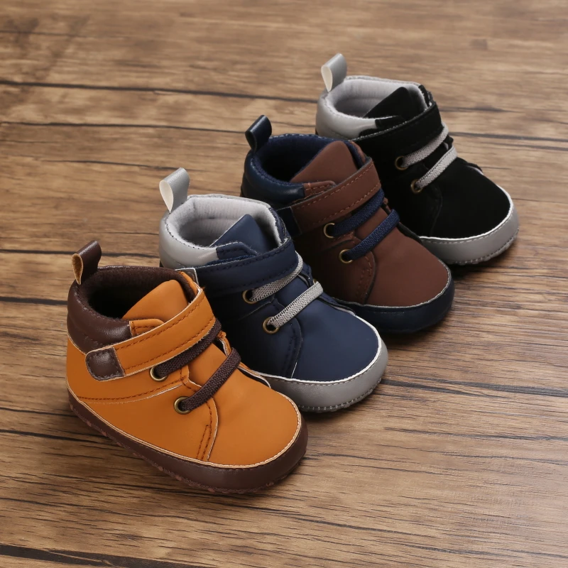 Spring and Autumn 0-1 Year Old Baby Soft Soled Sports Shoes Newborn Casual High Top Walking Shoes
