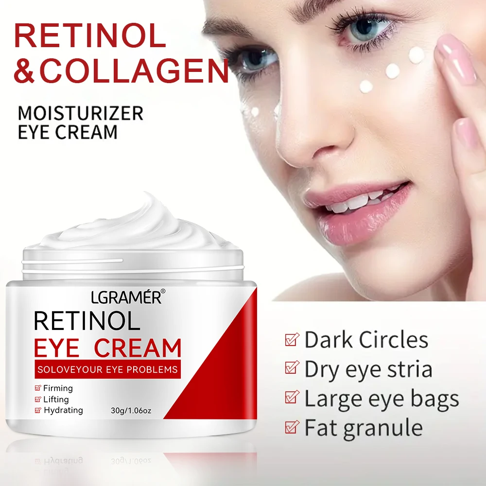 30g LGRAMER Retinol Eye Cream Tightens, Smooths and Equalizes The Skin Tone Around The Eyes