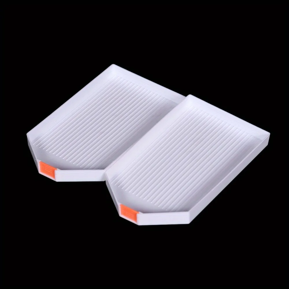 2pcs Diamond Painting Tray Accessories Kit - Durable Plastic, 15cm/6.02in Size, White with Sharp Mouth & Round Diamond Embroider