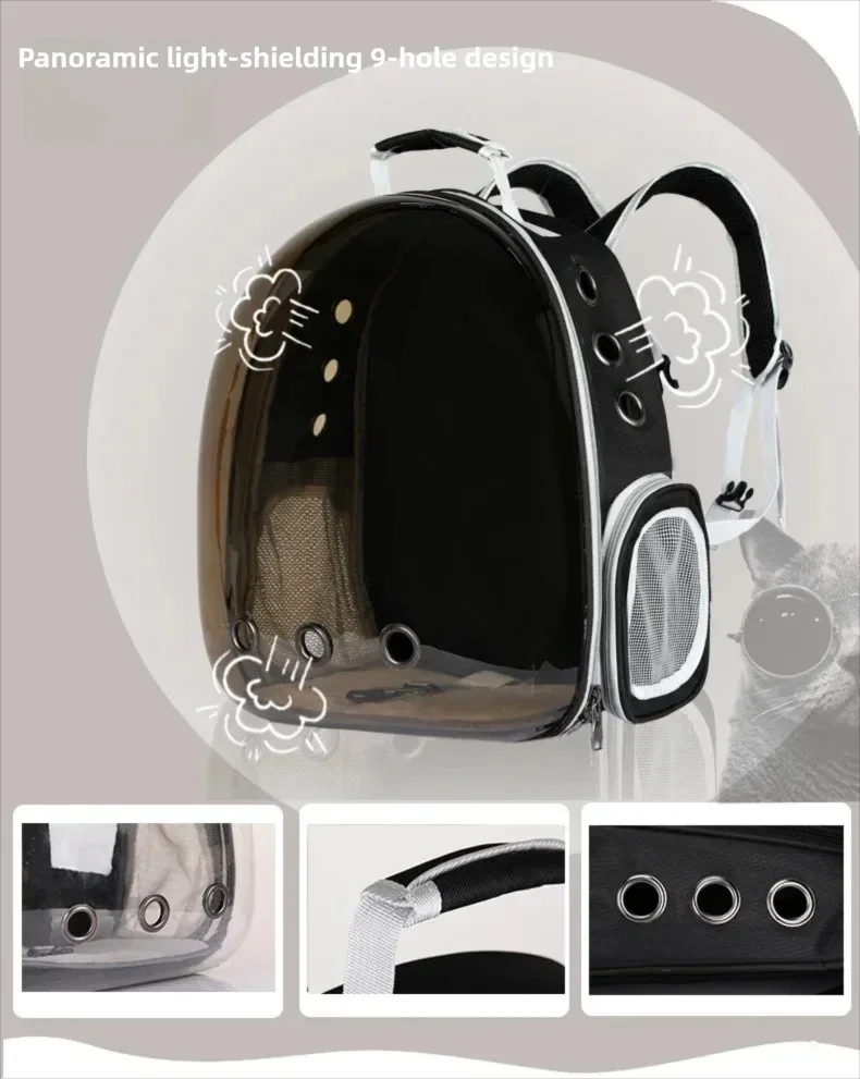 Cat Pet Carrier Backpack - Transparent Capsule Bubble Design, Breathable for Small Animals (Puppy/Kitty/Bird), Ideal for Travel