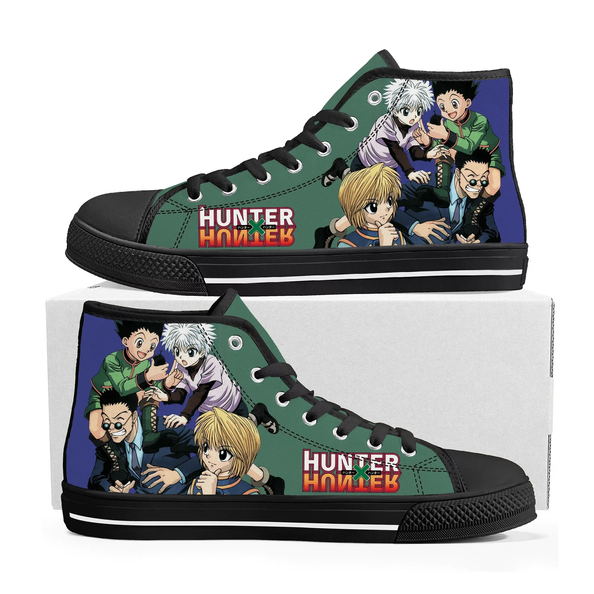 

Hunter x Hunter High Top Sneakers Mens Womens Teenager High Quality Canvas Sneaker Gon Freecss Casual Custom Tailor Made Shoes