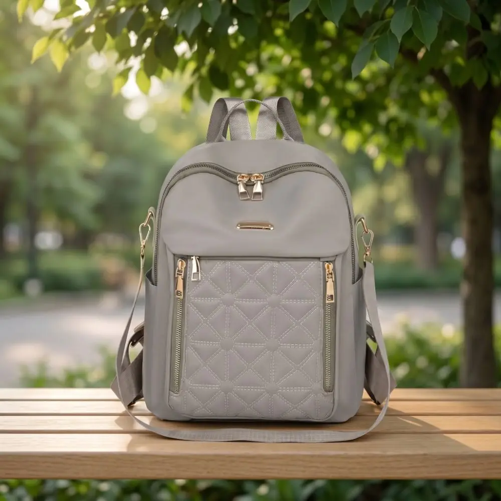 Oxford Cloth Simple Luxury Backpack Small Pack Multi-functional Solid Color Shoulder Bag Handbag Korean Style Retro Backpack
