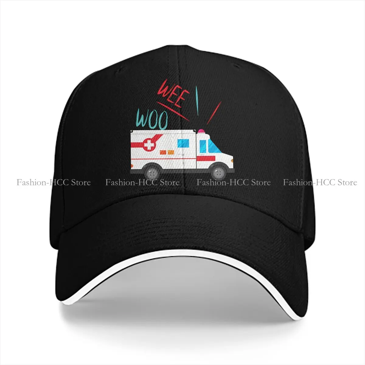 Wee Woo Cool Solid Color Baseball Caps Peaked Cap Ambulance Ambulances Sun Shade Hats Men Women