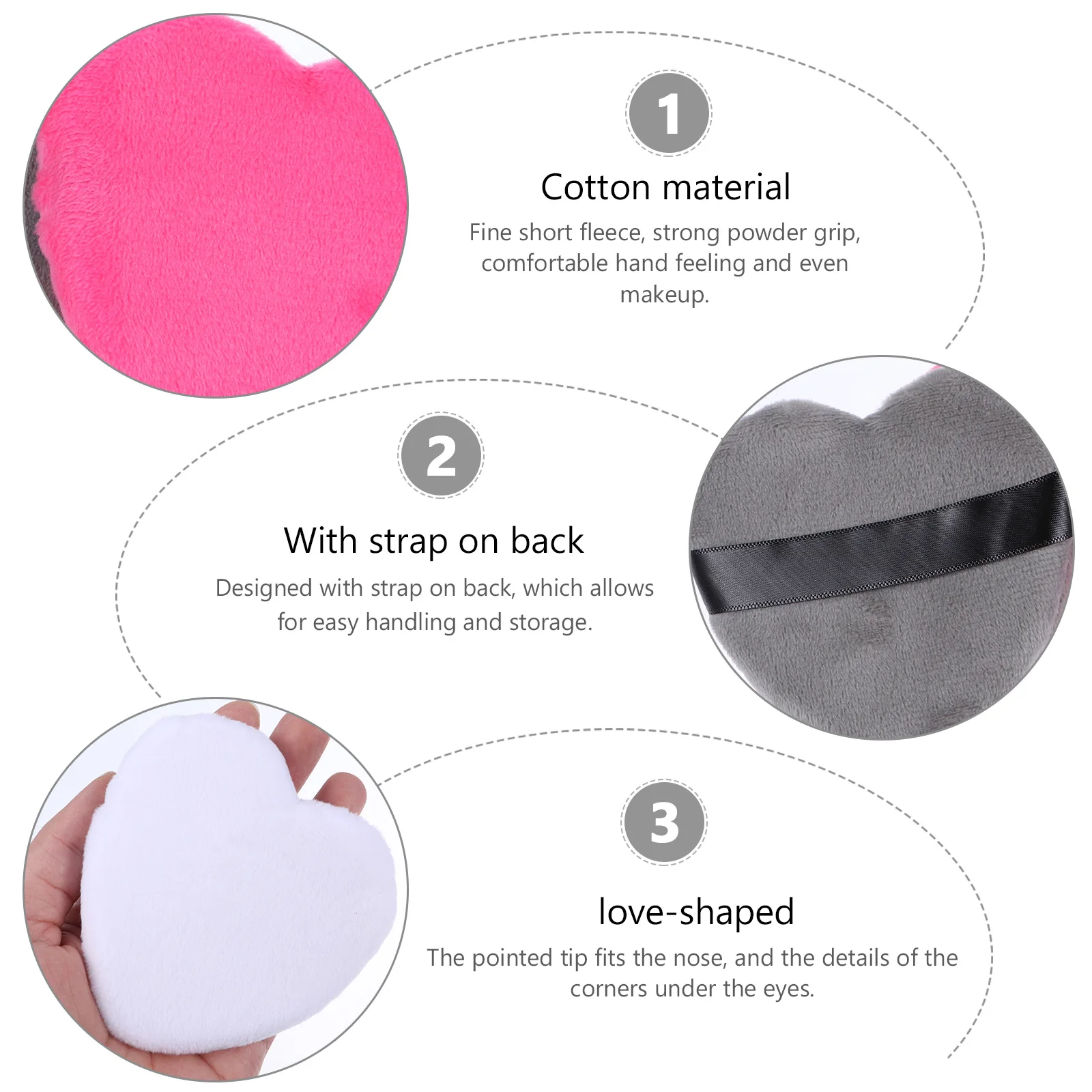 

4 Pcs Shaped Cotton Cotton Makeup Puff Makeup Puff Dry Powder Sponge Facial Tools Body Mineral Powder