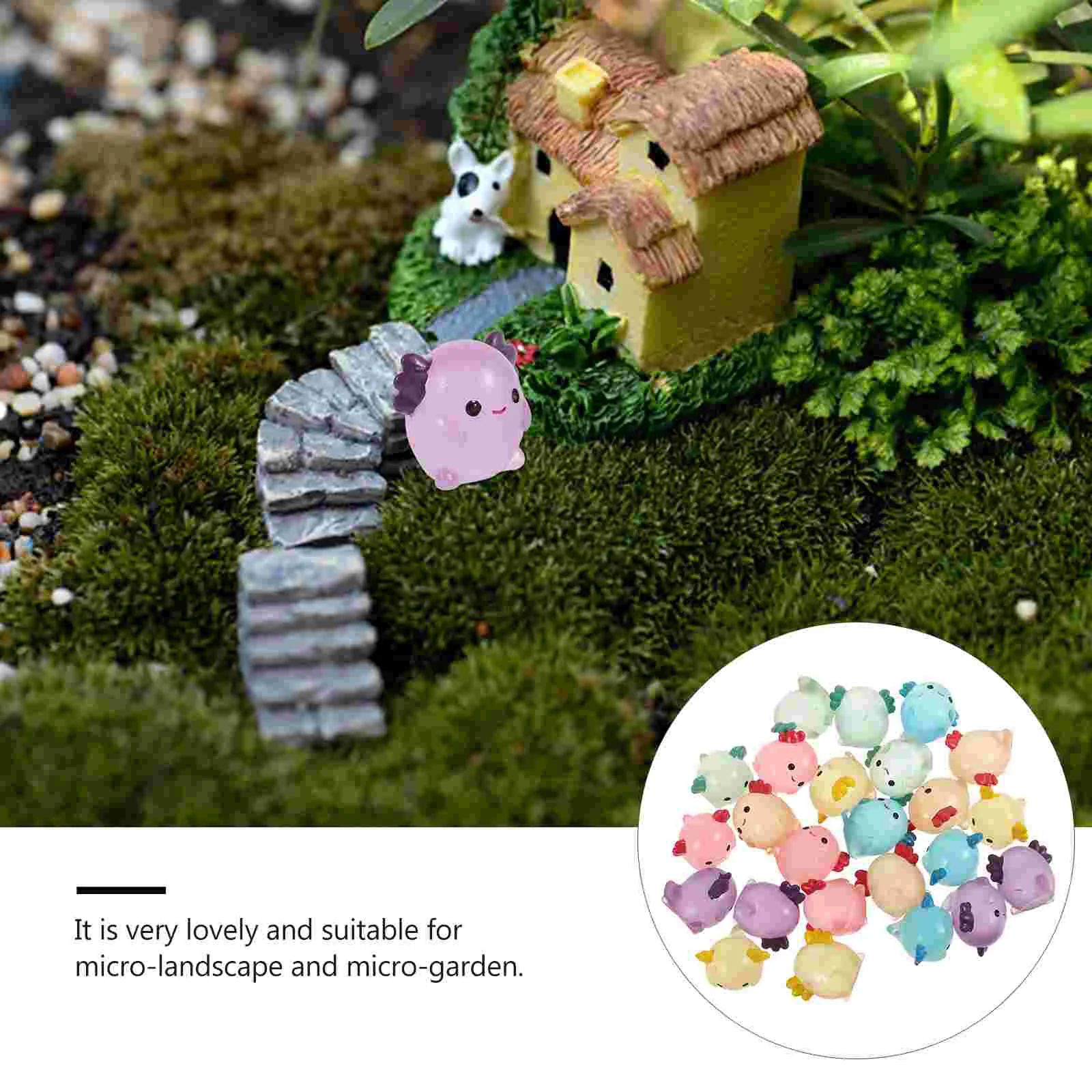 30 Pcs Hexagonal Dragon Statue Toy Animal Ornaments Desktop Sculpture Figurines Decor Resin Miniature