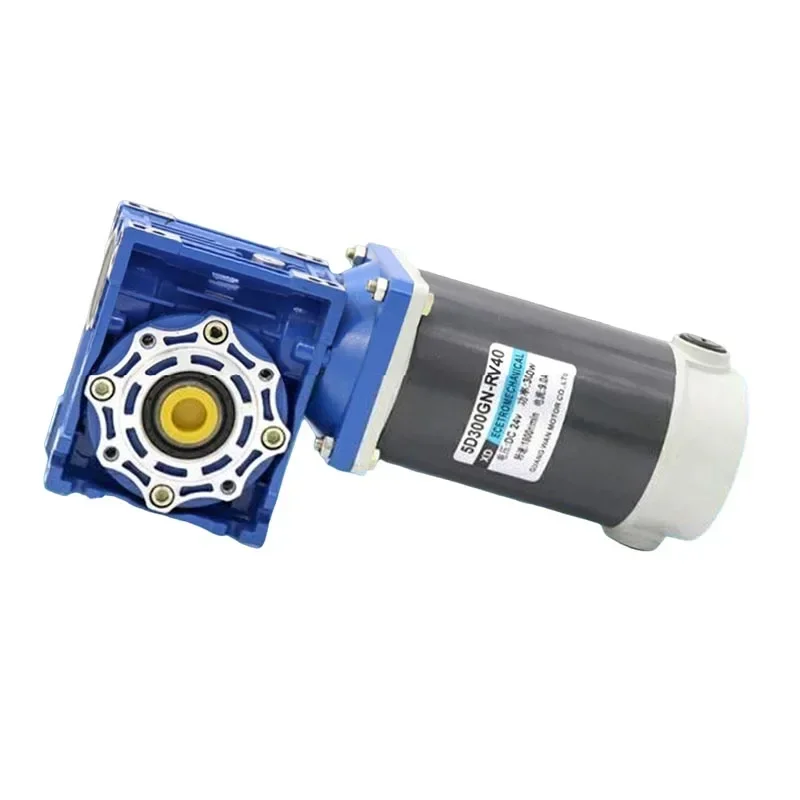 for 300W DC Worm Gear Reducer Motor RV40 DC Gearmotor RV40 Self-Gearing Single-lock Shaft Rotation CW CCW 12V 24V