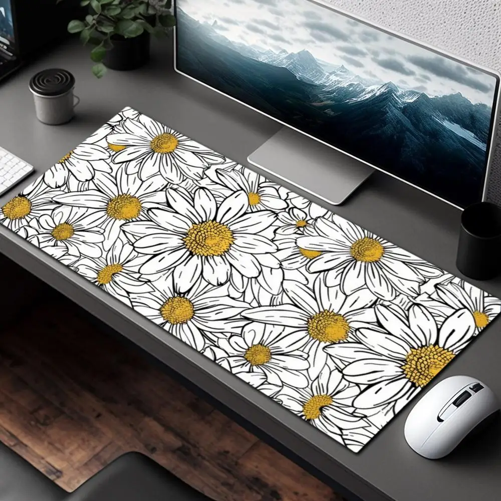 

Коврик для мыши Little Daisy, большой игровой коврик для мыши с прошитыми краями, нескользящая резиновая основа для геймеров и офиса