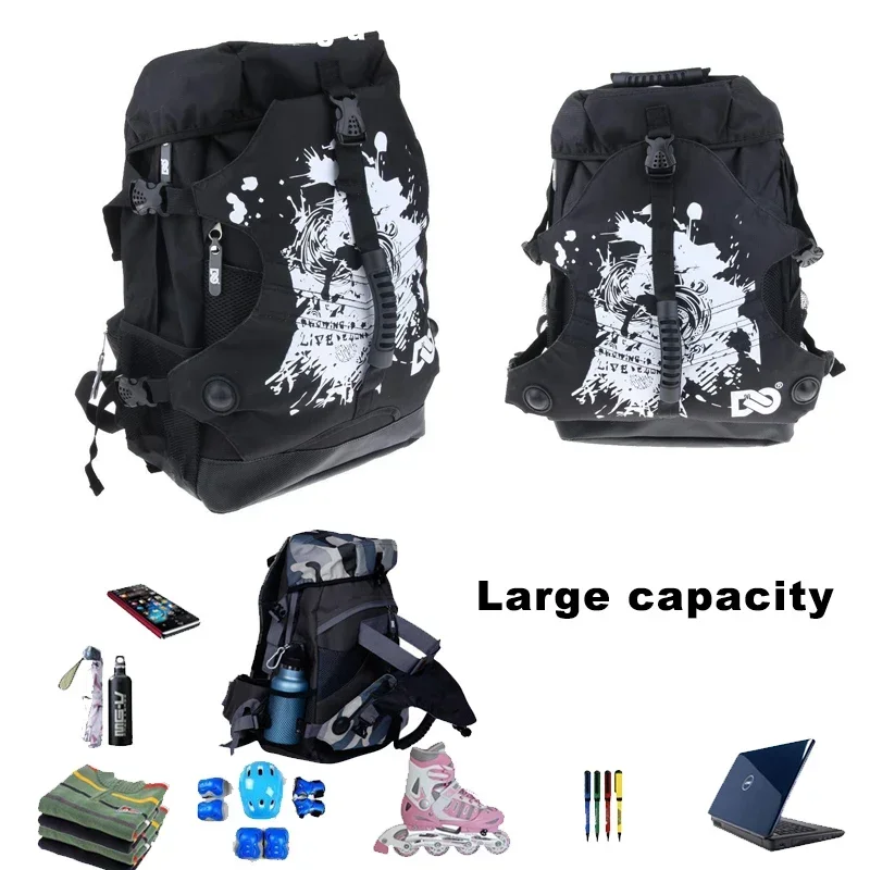 Roller Skate Backpack Fashion Casual Unisex Skates Duffel Bag Multi-purpose Outdoor Travel Large Capacity Backpacks
