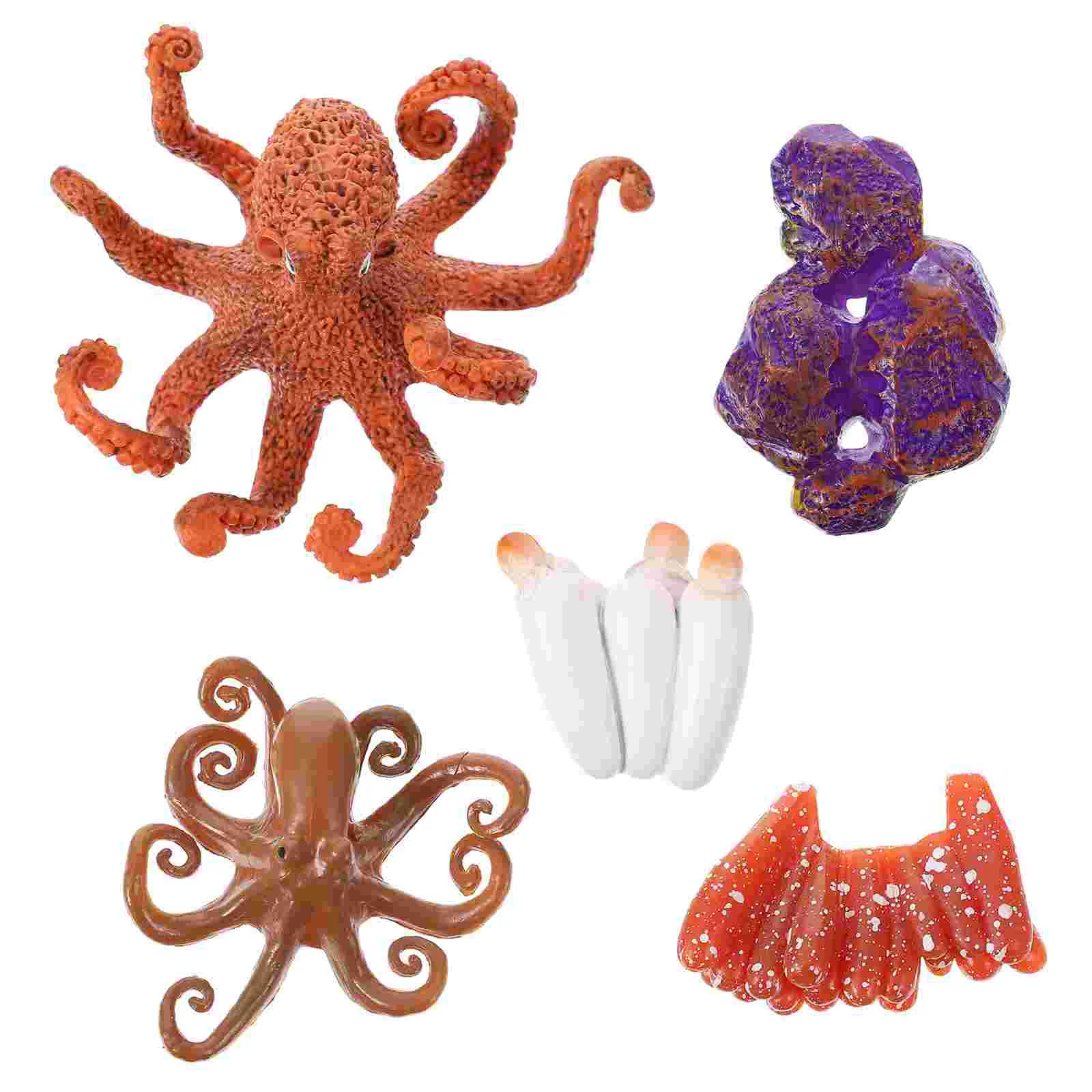 Simulatie Octopus Modelset 6-delig Levenscyclus Display Kinderspeelgoed Figuur Gedetailleerd plastic ontwerp Veilige huisdecoratie