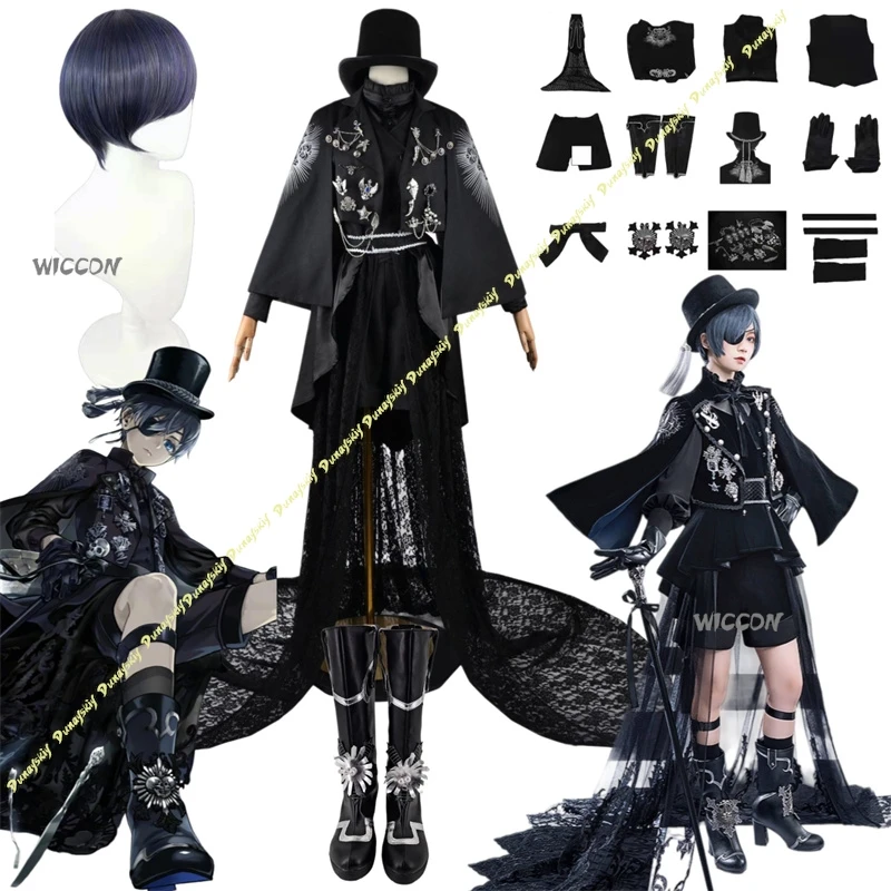 

Anime Costume Ciel Phantomhive Cosplay 15th Anniversary Costume Halloween Role Clothes High Quality Set With Clothes,Wig,Shoes