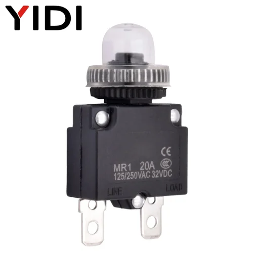 Imagen 2 del producto 5 uds 10 Uds MR1 disyuntor Protector de sobrecarga de corriente térmica 3A 4A 5A 6A 8A 10A 15A 20A interruptor de botón tapa impermeable