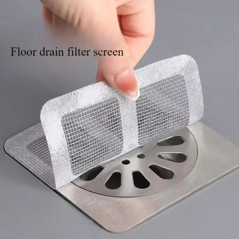 20pcs Floor Drain Sticker Insect-proof Self-adhesive Bathroom Hair Filter Net Sewer Filter  Kitchen Anti-blocking Home Tools