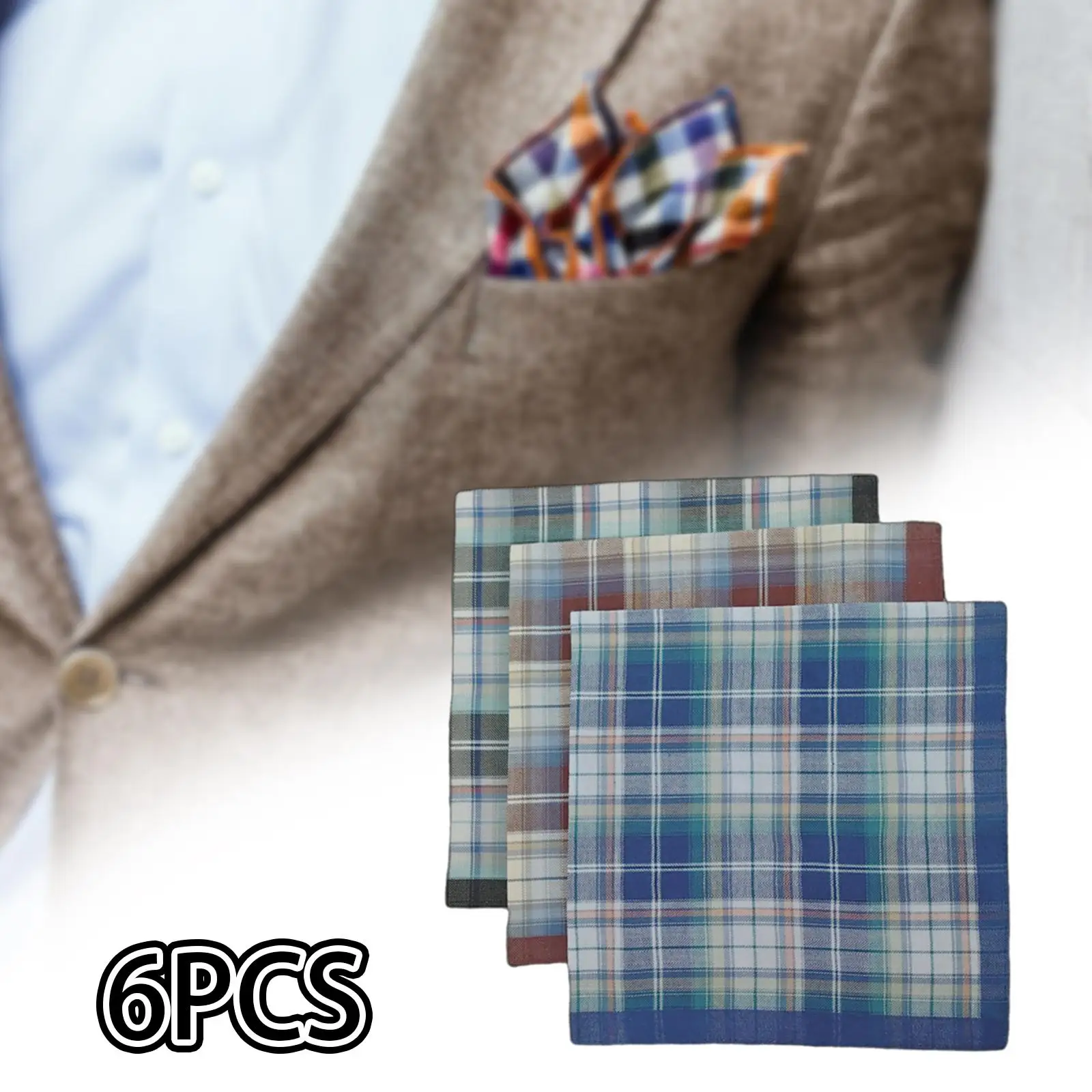 6 قطع من مناديل رجالية هدايا رجالي ناعمة ومريحة مناديل كلاسيكية