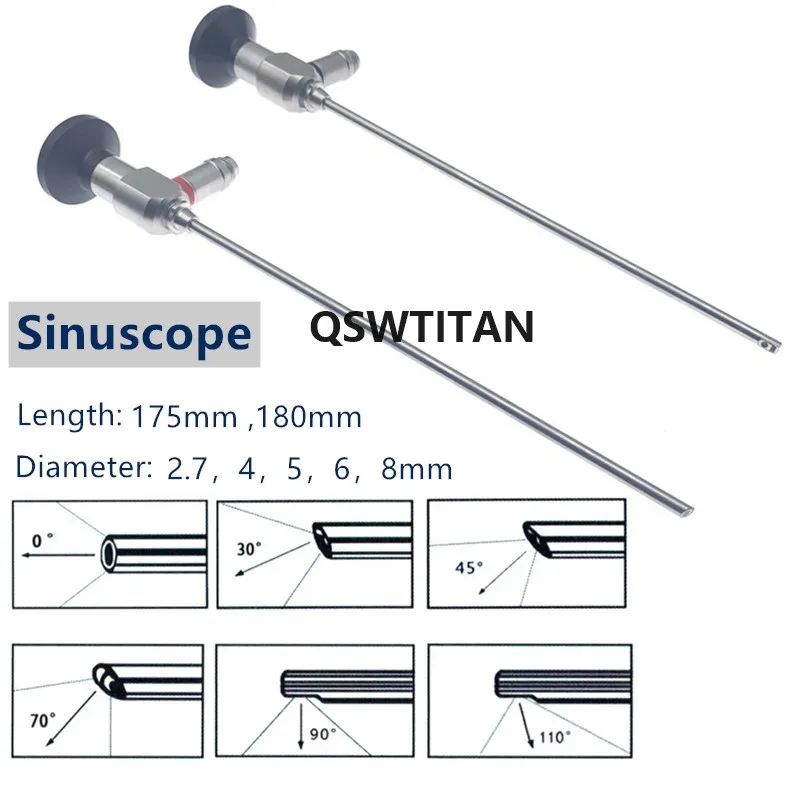 HD Rigid Endoscope Sinusoscope 2.7 8mm 30 70 0 Degree Endoscopy Sinusoscopy Sheath Camera Surgical Practice Tool