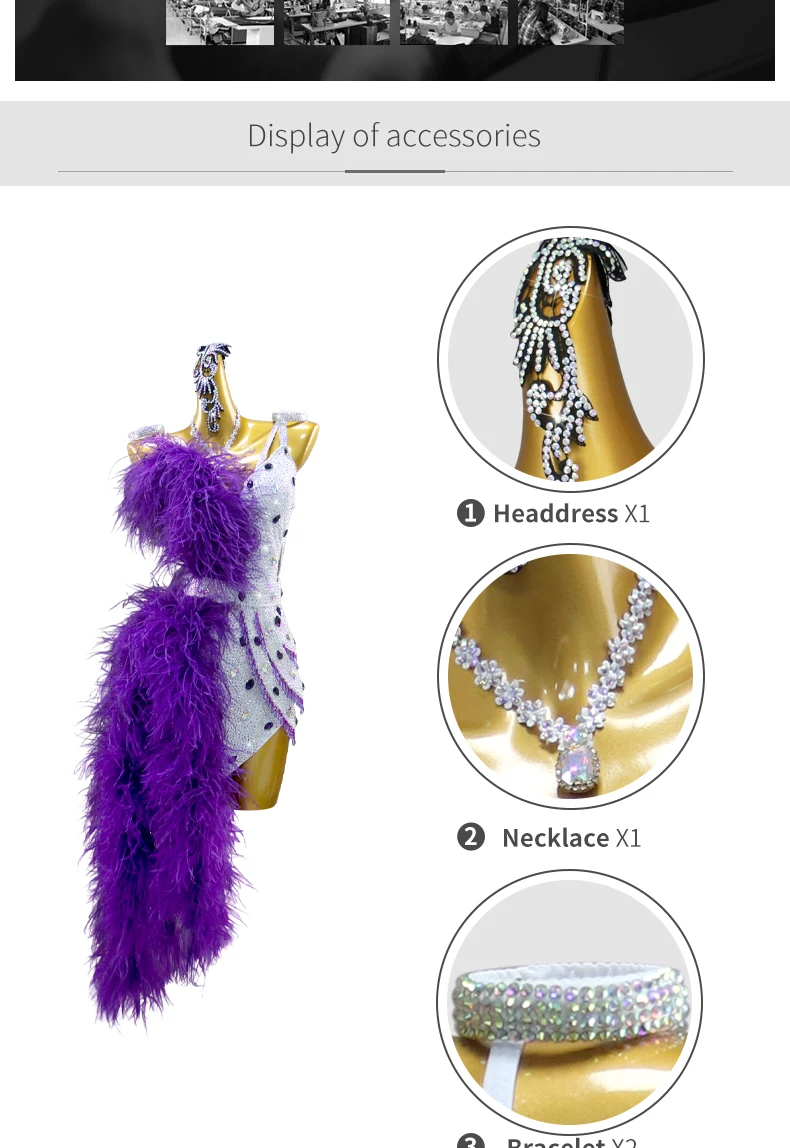 Mädchen Tanzsport-Kostüm Latein-Kleid 2026 Damen Amerikanische Tänze Ballsaal-Outfits Passende Kleidung für Frauen Eleganter Party-Anzug für Erwachsene – Detail 4
