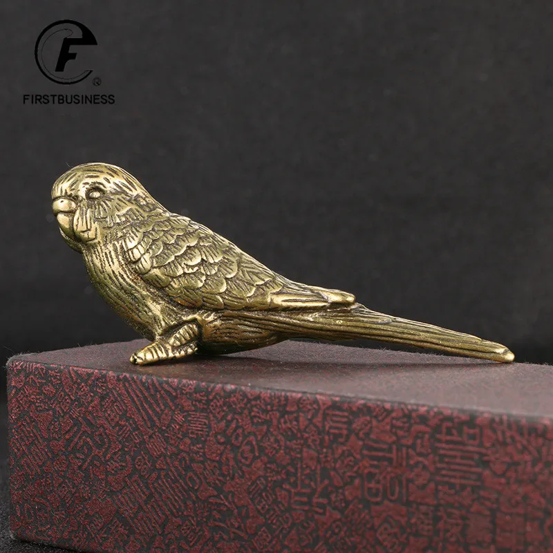 Vintage Solid Brass Magpie Miniatures Statue Desktop Ornament Tea Pet Decoration Crafts Accessories Animal Bird Figurines Decors