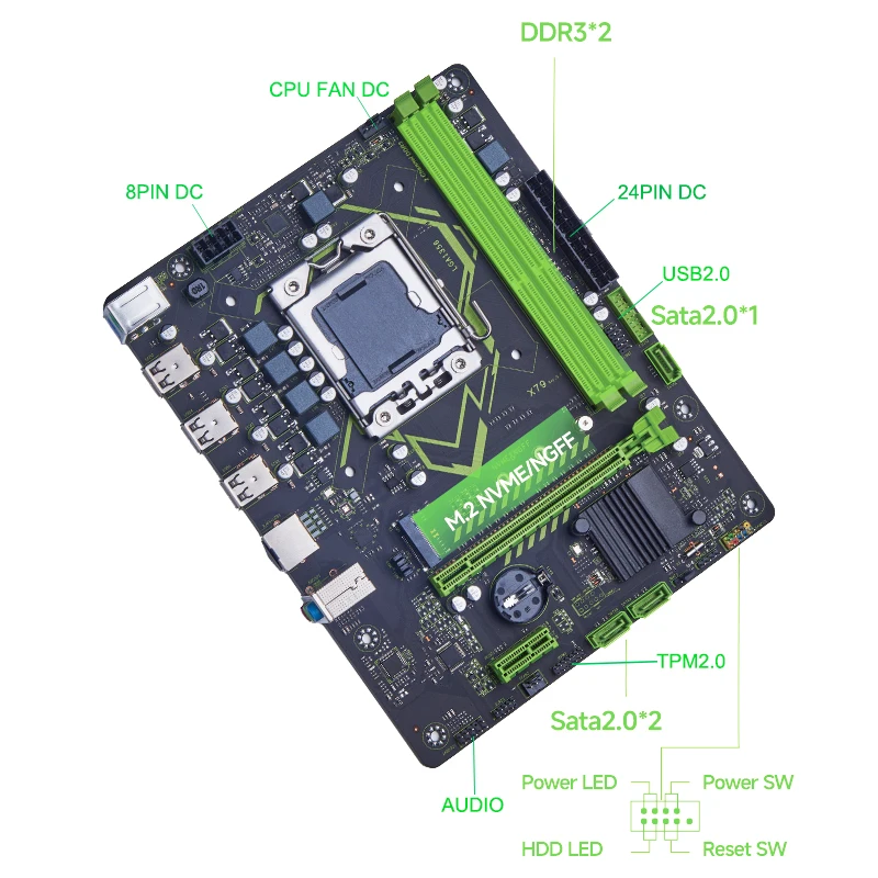 QIYIDA X79 マザーボード LGA1356 サポート DDR3 サーバーメモリピン