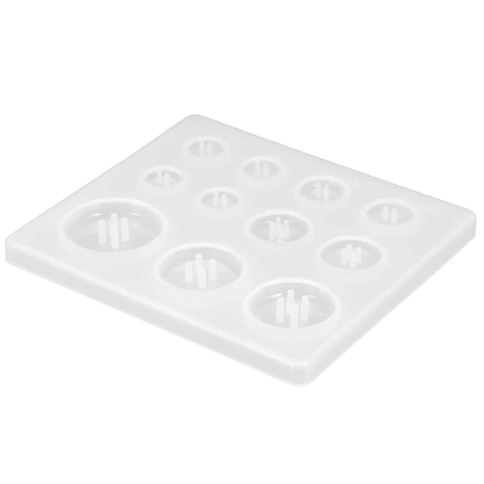 

3 Pcs Button Mold DIY Craft Accessory Handicraft Making Tray Resin Epoxy Silicone Reusable Decor Jewelry Parts Component