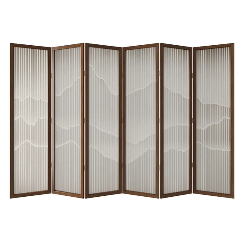 New Chinese screen partition living room folding mobile baffle entry door blocking modern thick frame folding screen