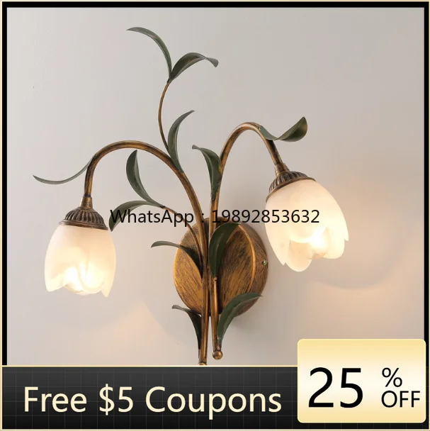 

Vintage Bedside Creative Wabi-Sabi Style Light Luxury Villa Entrance Living Room Background Wall Lamp