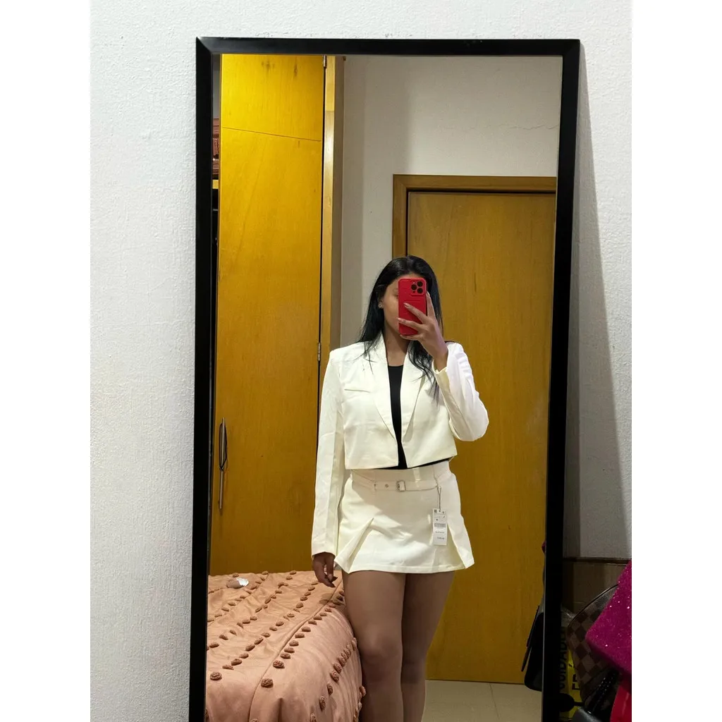 Vrouwen Blazer Rok Set Lange Mouw Revers Korte Jas Slanke Mini Rokken Shorts Met Riem Elegant Solid Office Lady Pak