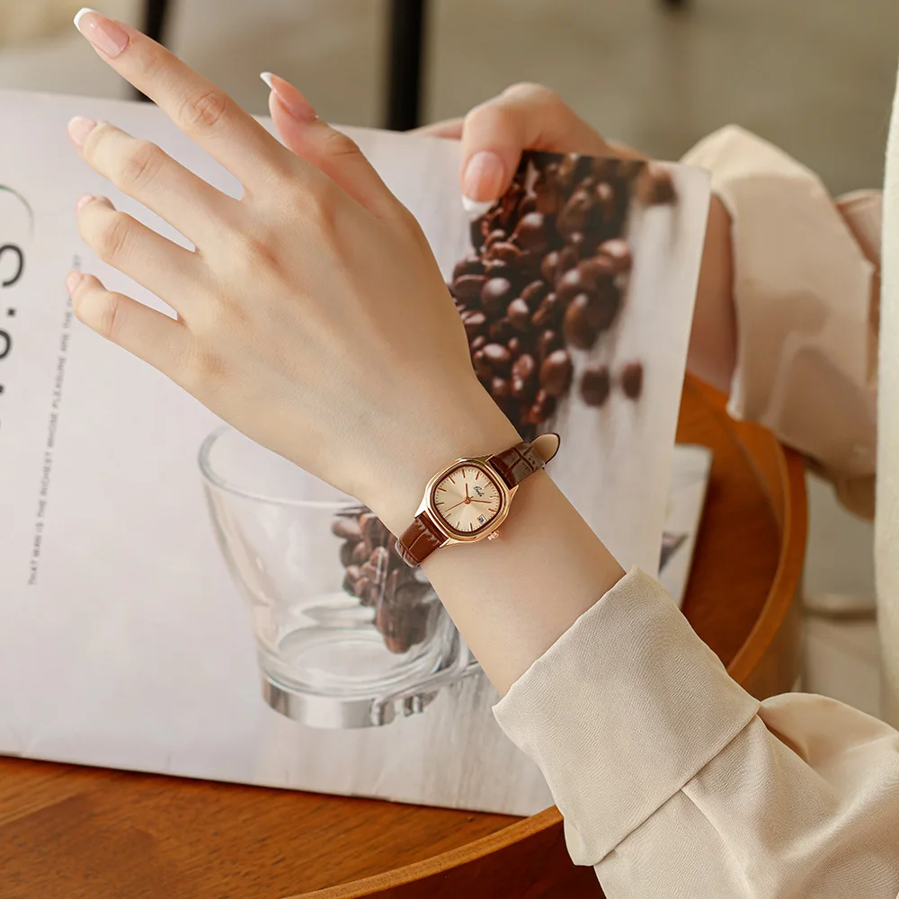 Girls' Square Watch Retro Elegant Quartz Watch Waterproof Women's Clock Reloj V160 image 4