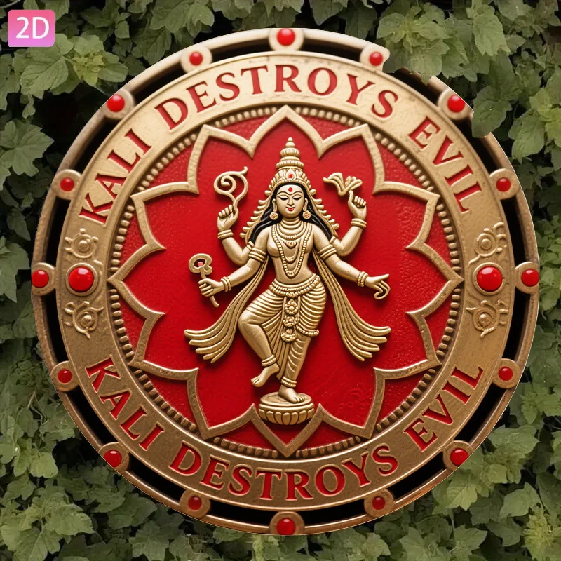 CIFBUY Vintage Indian Goddess Durga Shiva Aluminum Wall Art Waterproof Rustproof Metal Decor for Home Temple Meditation Room