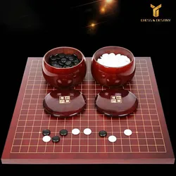 Go Game Chess Set 19 Road 361 Pcs Chinese Game of Go Family Board Game Weiqi Bamboo Chessboard and Pot No Folding Table Game