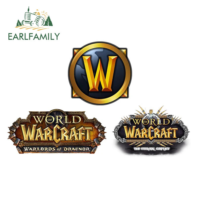 

EARLFAMILY 13cm World of Warcraft Logo Car Stickers Waterproof Scratch-Proof Creative Decal Bumper Motorcycle Car Accessories