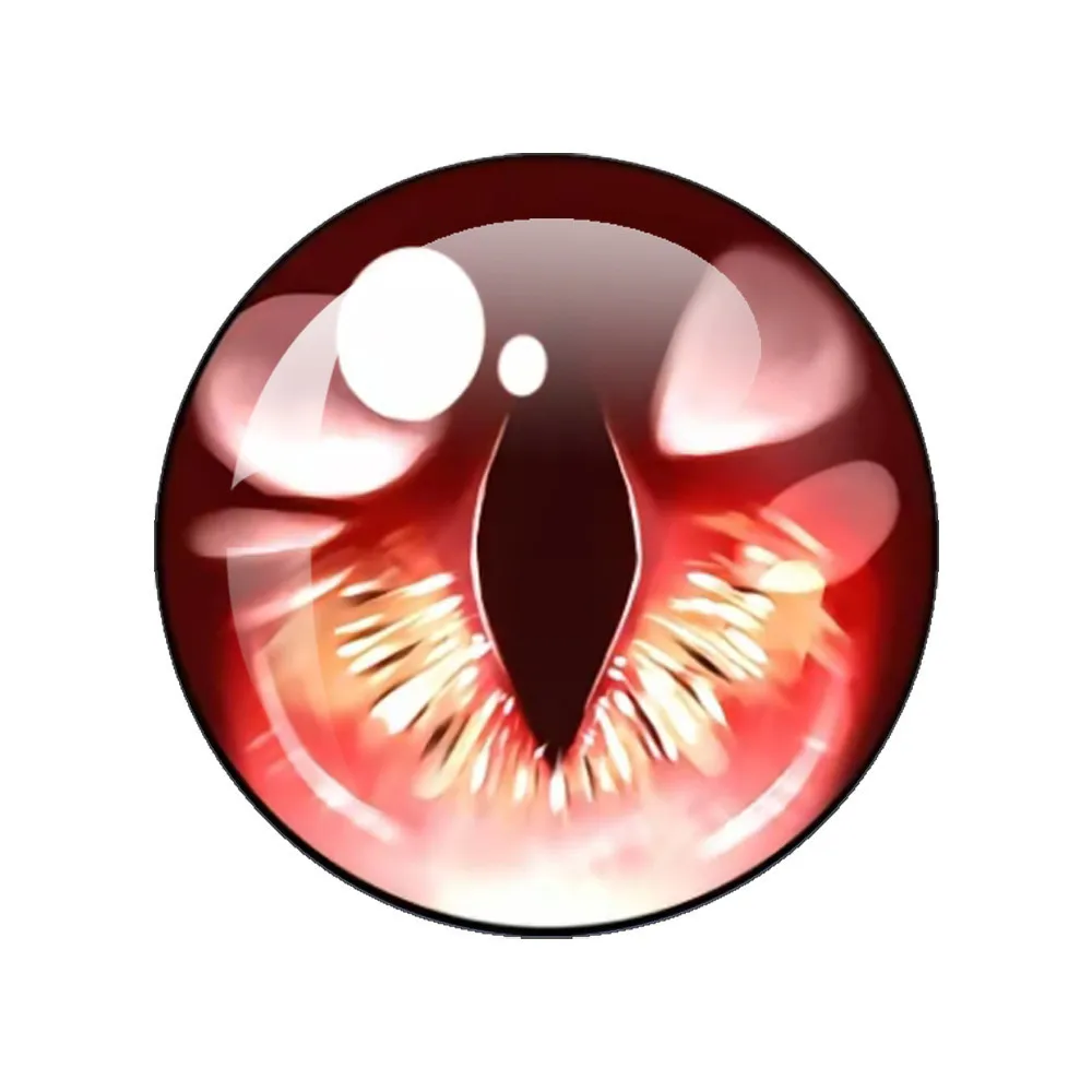 New Glass Eyes cabochons In Pairs 10MM-40MM Round Dome Dragon Cat Animals Eye Dolls DIY Jewelry Accessory MIX  Pupil Eye