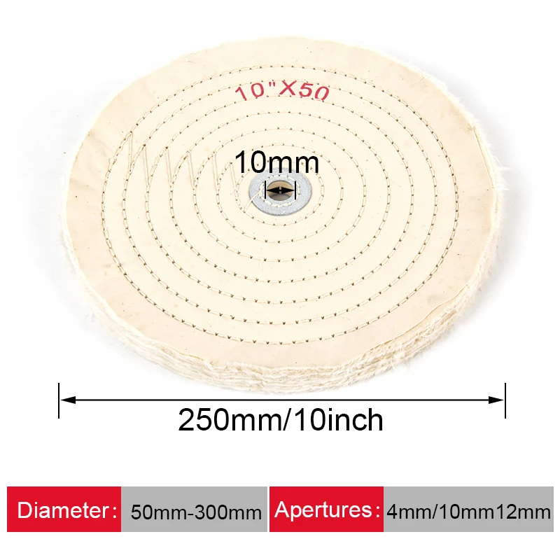 3-10 inch Cotton Lint Cloth Buffing Wheel Grinder For Gold Silver Jewelry Mirror Polishing Wheel Flannelette Tools