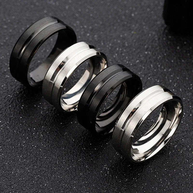 Bague en acier inoxydable pour homme, bijoux hip hop personnalisés, bague punk en acier au titane, cadeaux simples, mode européenne et américaine,