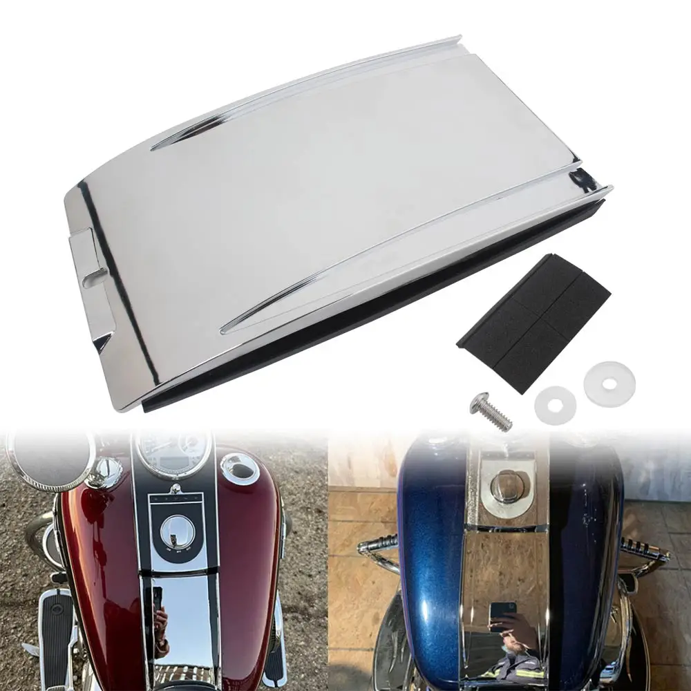 

Chrome Motorcycle ABS Plastic Lower Dash Panel Extension & Rubber Gasket Protector For Harley '00-'17 Softail Fat Boy Heritage