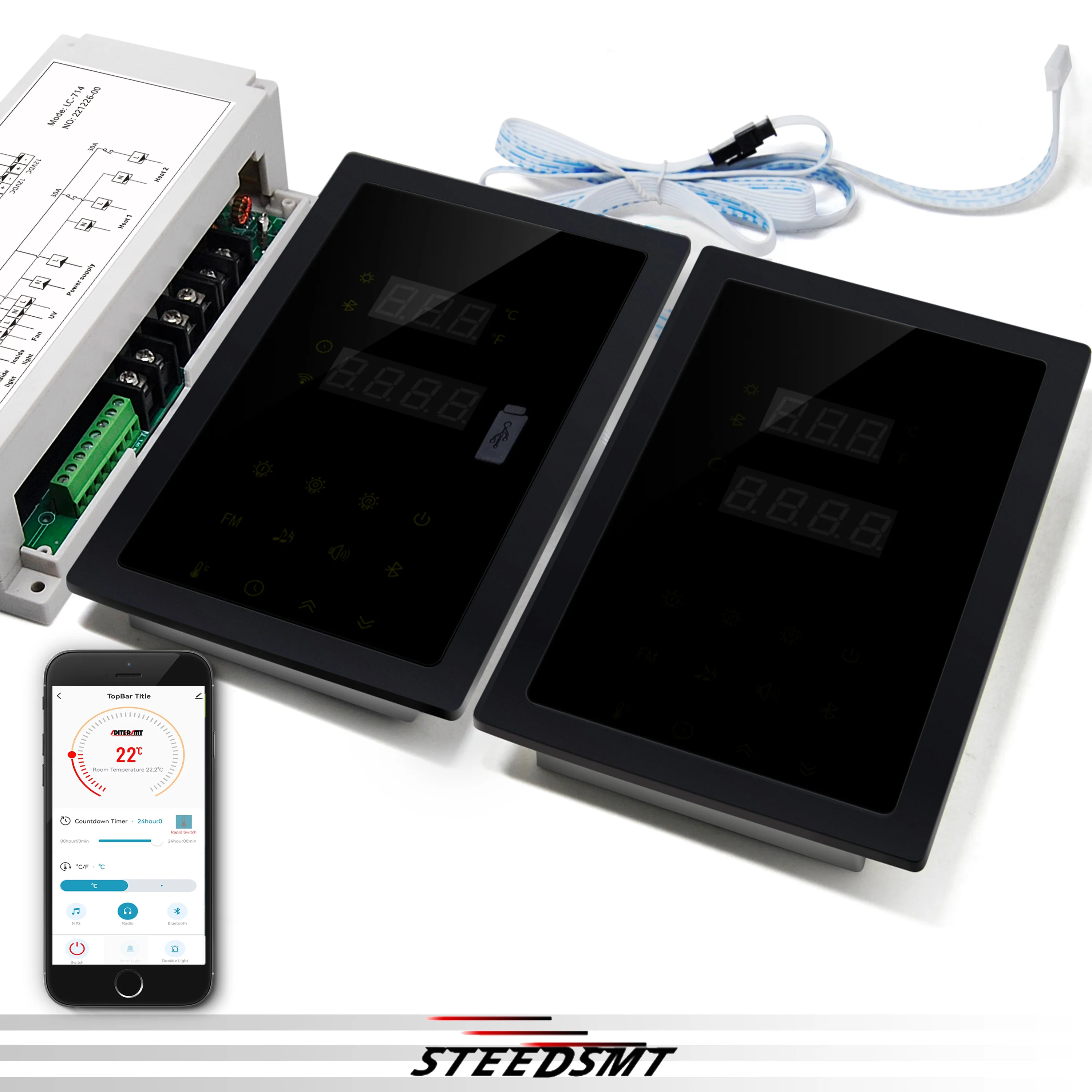 WIFI Sauna Multifunctional Control Panel for High-Power Heating Through AC Contactor 4.5KW/9.0KW/11kW/18KW