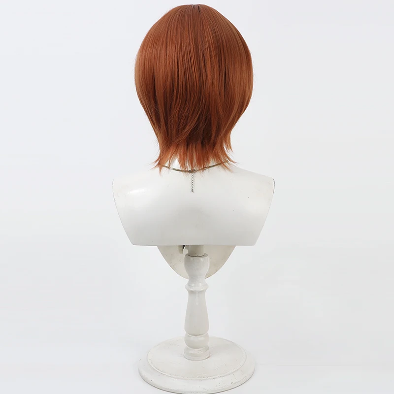 Synthetisch Haar Xavier Olivette Cosplay Pruiken Mobile Suit Gundam Xavier Olivette 30 cm Korte Bruine Mannen Pruik Hittebestendige