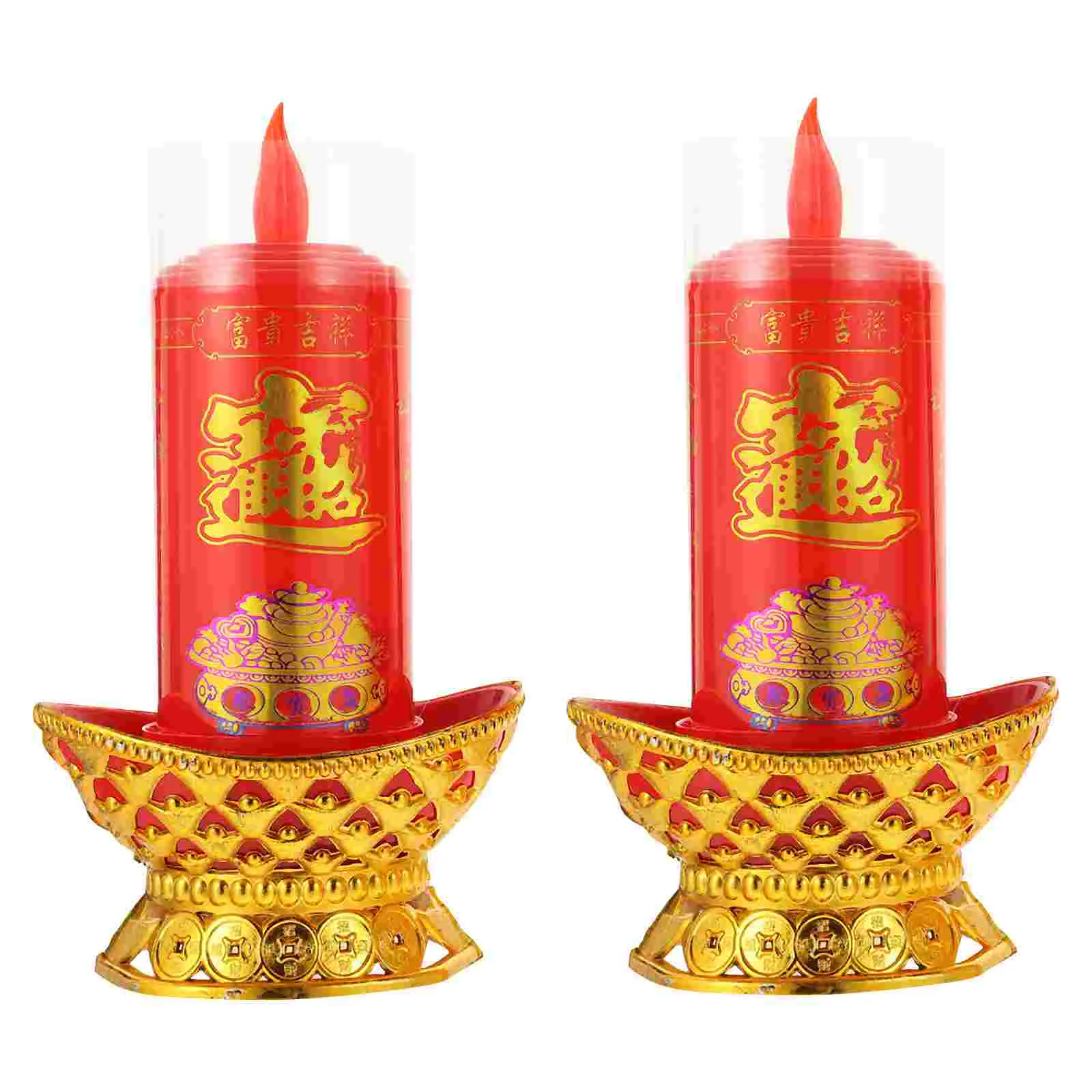 

2 Pcs Sacrificial Lamp Electric Operated LED Light Vintage Plastic Votive