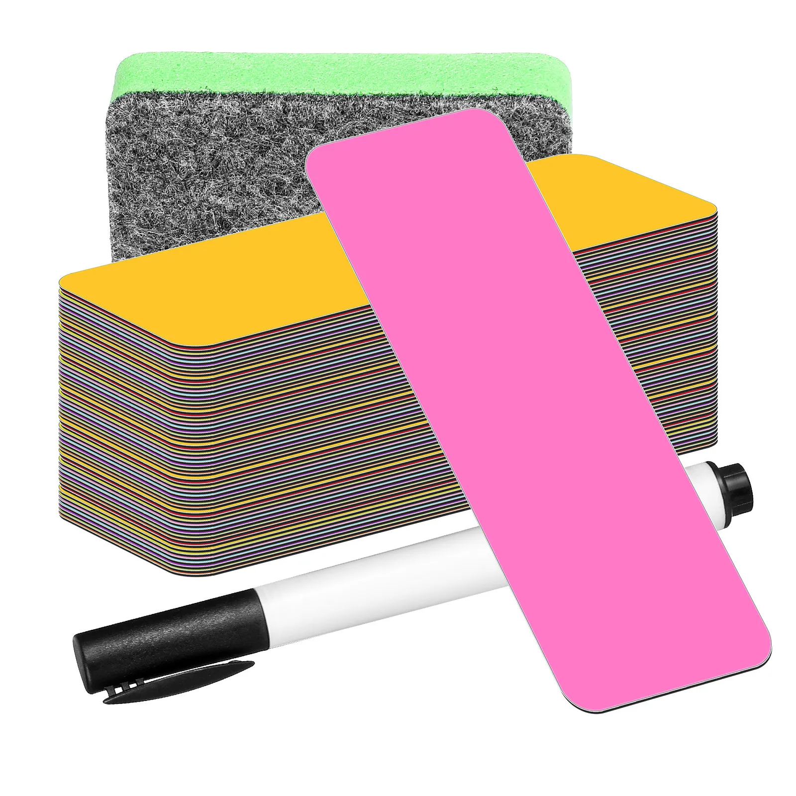1Set Dry Erase Magnetic Labels Strong Adhesion No Residue Removable for Whiteboard Refrigerator Iron Surfaces Home Office